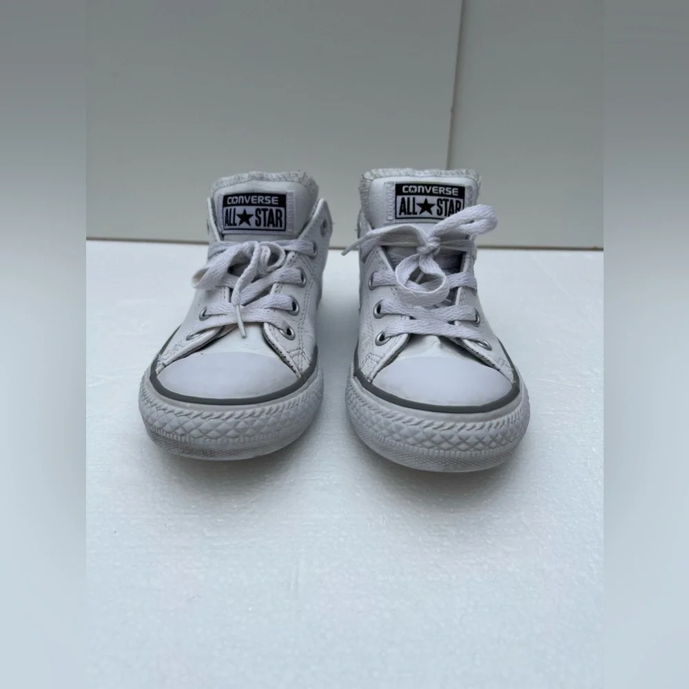 Converse Kids All Star White Leather Shoes 13